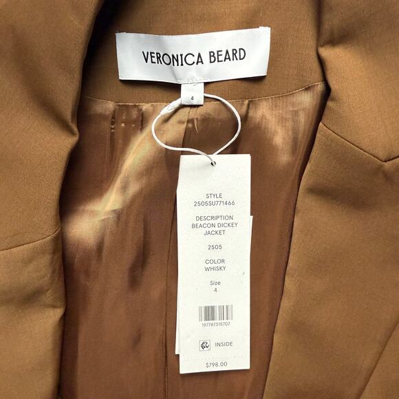 VERONICA BEARD Kona Brown Wool Blend Dickey Jacket - Picture 7 of 7